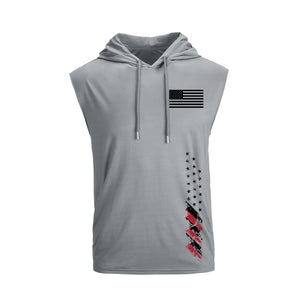 Schnelltrocknendes Tanktop mit Kapuze und USA-Flagge