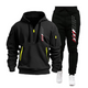 USA FLAG SPORTS HOODIE SET MEN'S MULTI POCKET ZIPPER HOODED SWEATSHIRT SPORTS SUIT SET