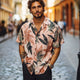 Herren Sommer Hawaiian Retro Print Casual Kurzarmhemd