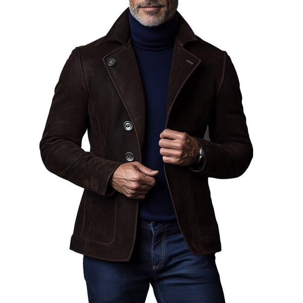 Einreihiger Vintage-Blazer aus Wildleder für Herren