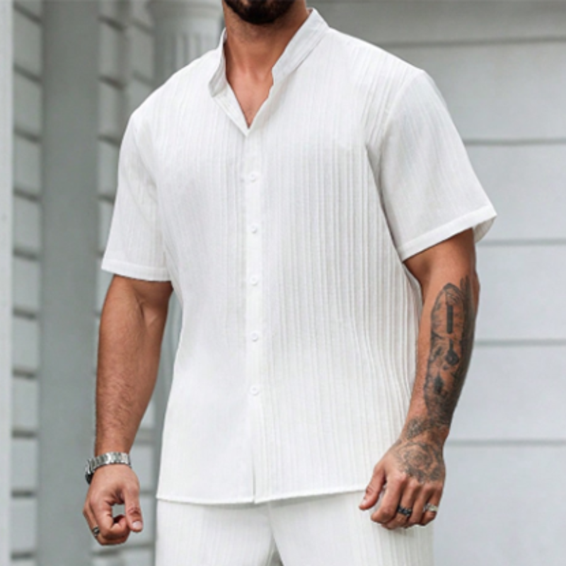Herren Frühling Sommer Mode Casual Cool Kurzarm Shirt Stil Lange Set