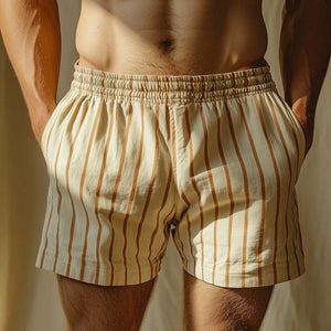 Men's Simple Stripe Print Shorts