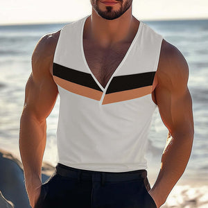 Men's Summer Cool Deep V Neck Tank Top