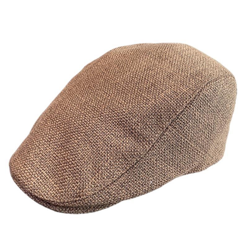 Herren-Baskenmütze aus Baumwollleinen im Vintage-Stil