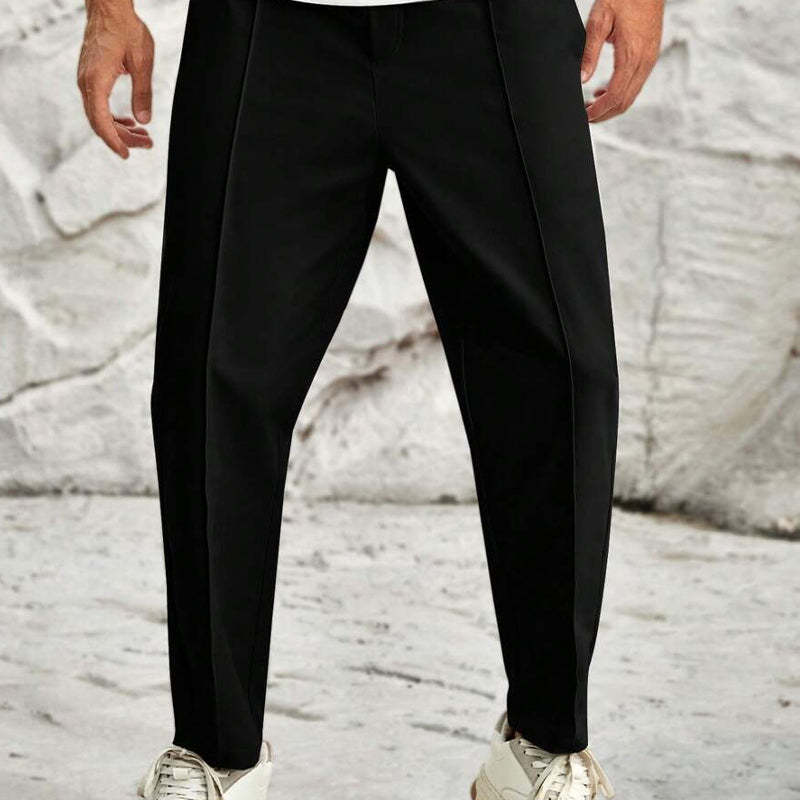 Einfarbige, lässige Hose mit elastischer Taille für Herren 