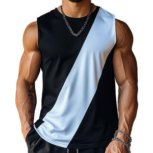 Einfaches Sport-Tanktop in Kontrastfarbe für Herren