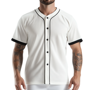 Herren Retro Casual Solid Color Mesh Sport Button Baseball Kurzarm T-Shirt