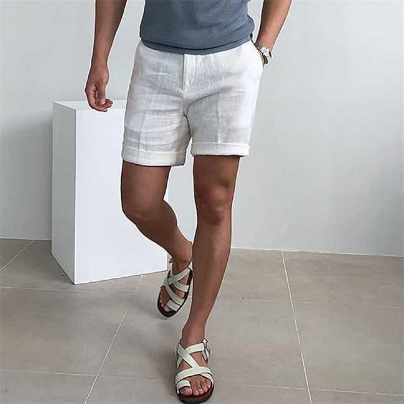 Vintage Leinen-Strandshorts für Herren