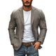 Lässiger Herren-Blazer aus Baumwolle und Leinen mit Revers, einreihig, schmaler Schnitt