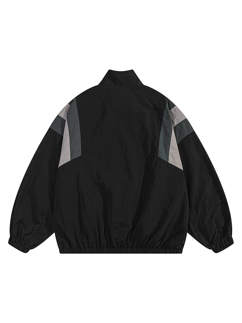 Patchwork Contrasting Windbreaker Jacket