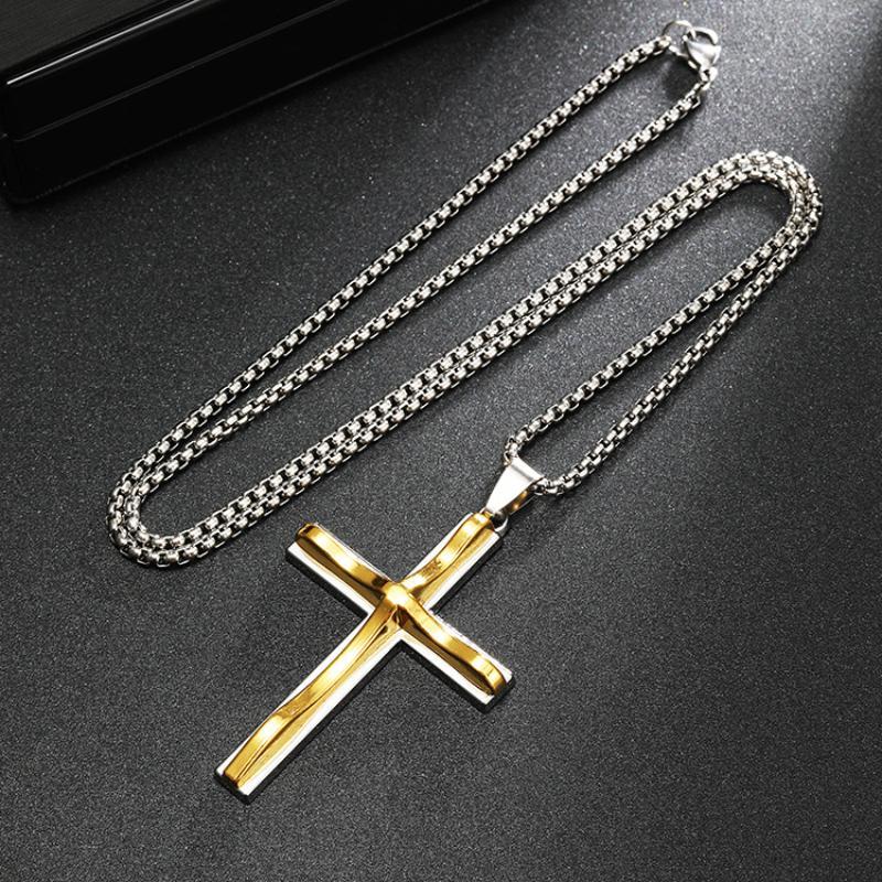 Lässige Vintage-Halskette mit Wellenkreuz 