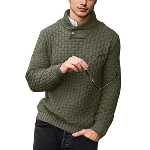 Lässiger Jacquard-Strickpullover mit Revers für Herren