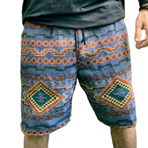 Herren-Shorts im Retro-Stil mit lässigem Ethno-Print und Kordelzug