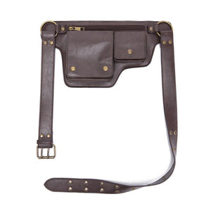 Herren Outdoor Sports Reißverschluss Verstellbare Leder-Gürteltasche