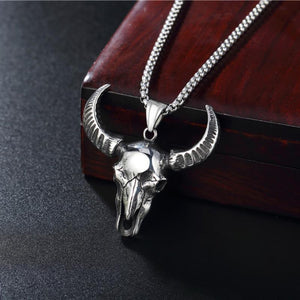 Vintage Western Bull Head Necklace