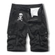 Men's SKULL print summer all-match casual pants five-point pants multi-pocket overalls shorts