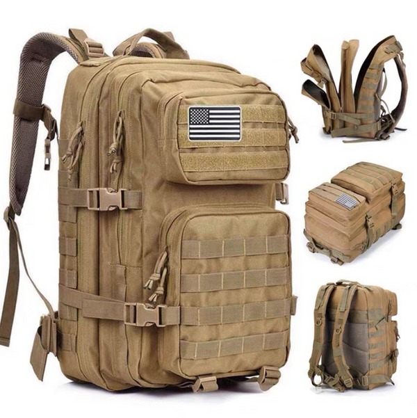 USA flag printing Outdoor 3P multi-functional 45L large-capacity tactical backpack camouflage field waterproof sports mountaineering backpack