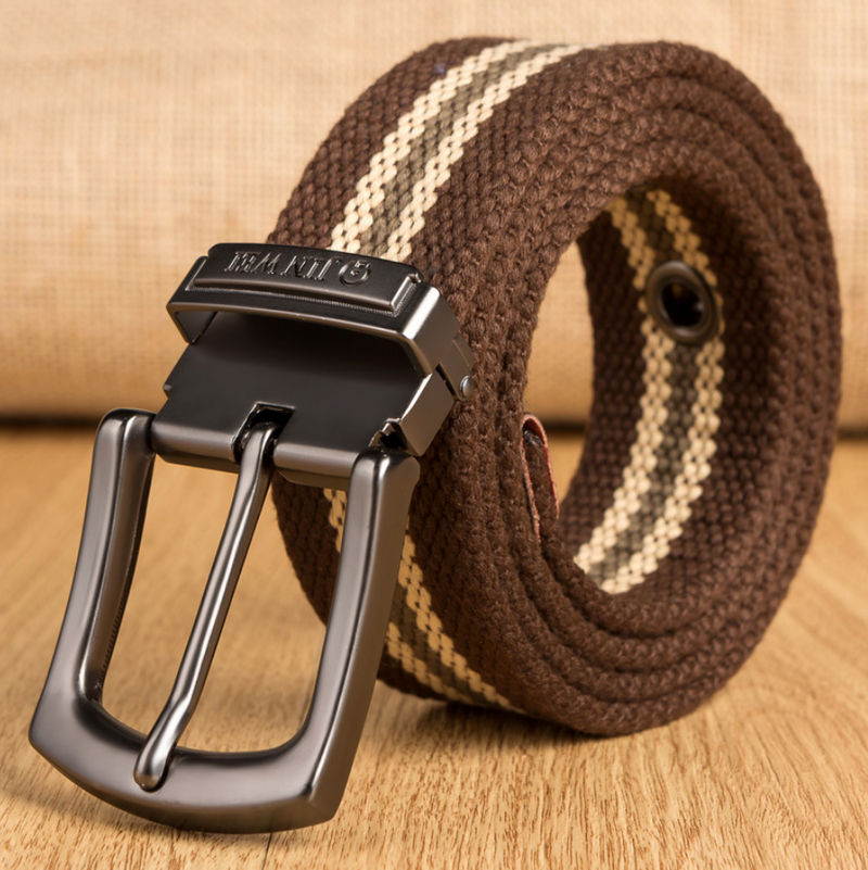 Men's Extended Outdoor Pin Buckle Padded Canvas Belt