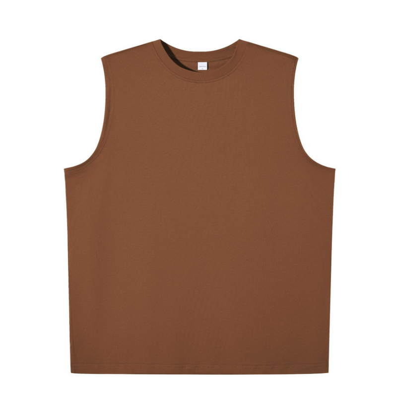 Men's pure cotton round neck vest