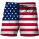 Men's Creative American Flag 3D Printed Beach Shorts