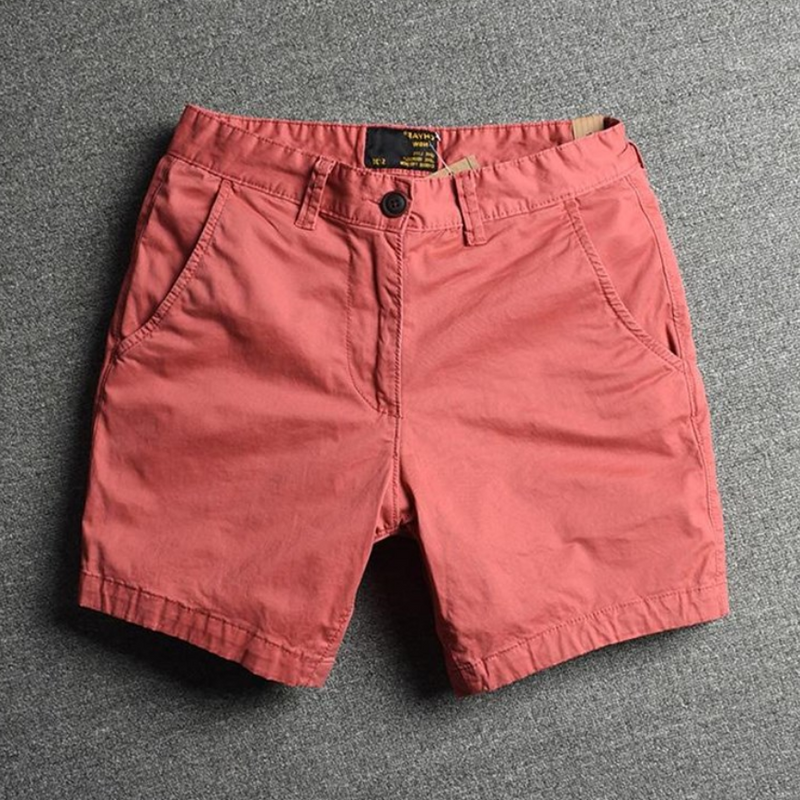 Men's Casual Cotton Solid Color Three-Point Shorts