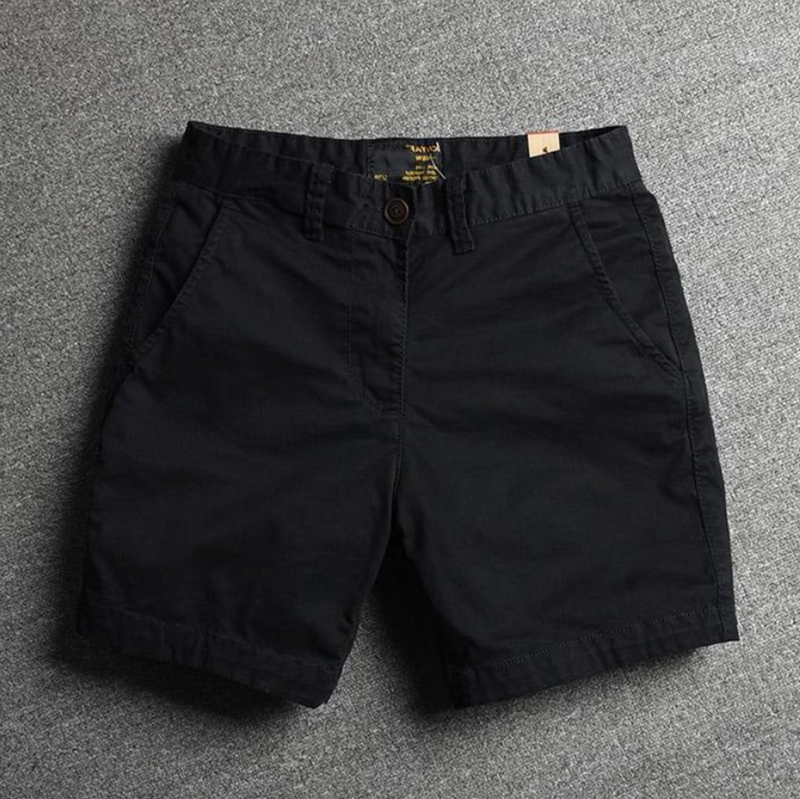 Men's Casual Cotton Solid Color Three-Point Shorts