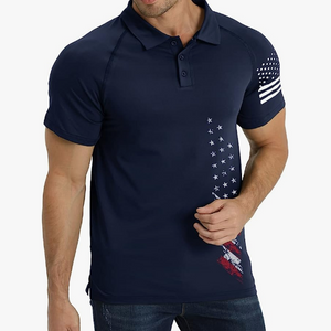 USA FLAG RAGLAN GRAPHIC POLO SHIRT