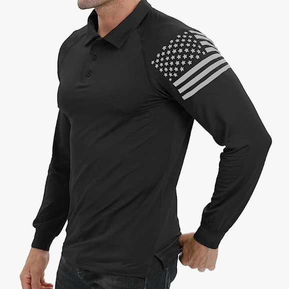 ESSENTIAL 1/4 BUTTON RAGLAN LONG SLEEVE POLO SHIRT