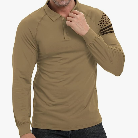 ESSENTIAL 1/4 BUTTON RAGLAN LONG SLEEVE POLO SHIRT