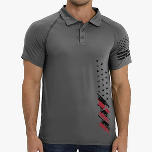 USA FLAG RAGLAN GRAPHIC POLO SHIRT