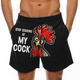 Men's Monochrome Turkey 3D Print Board Shorts