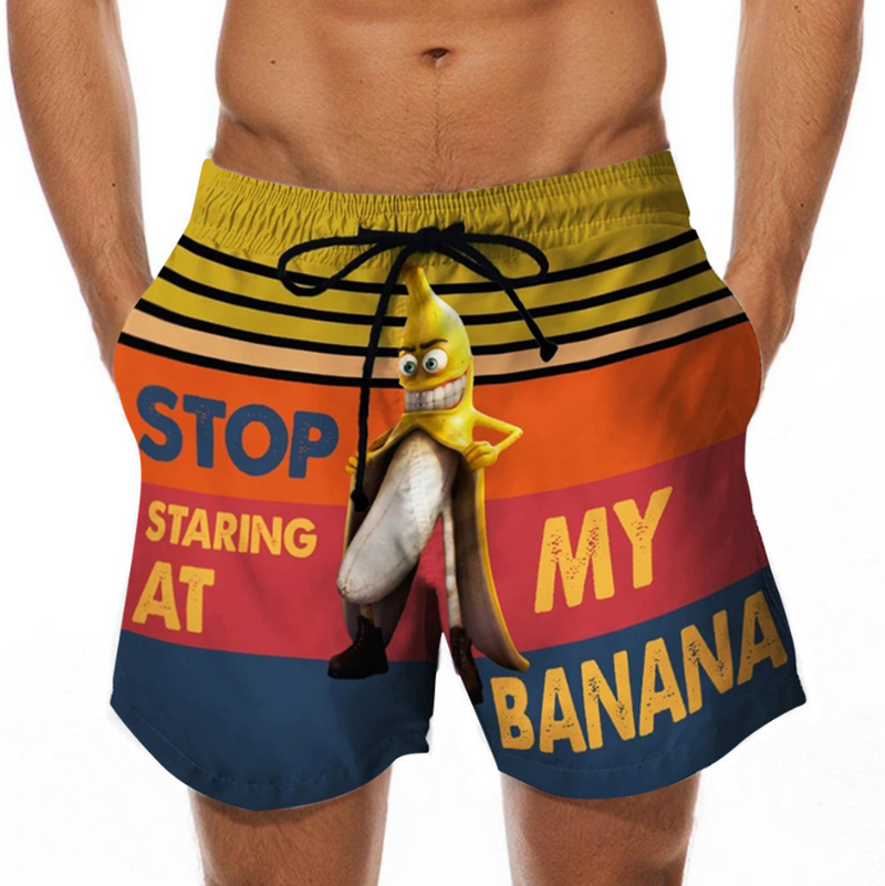 Men's Banana 3D Printed Beach Shorts