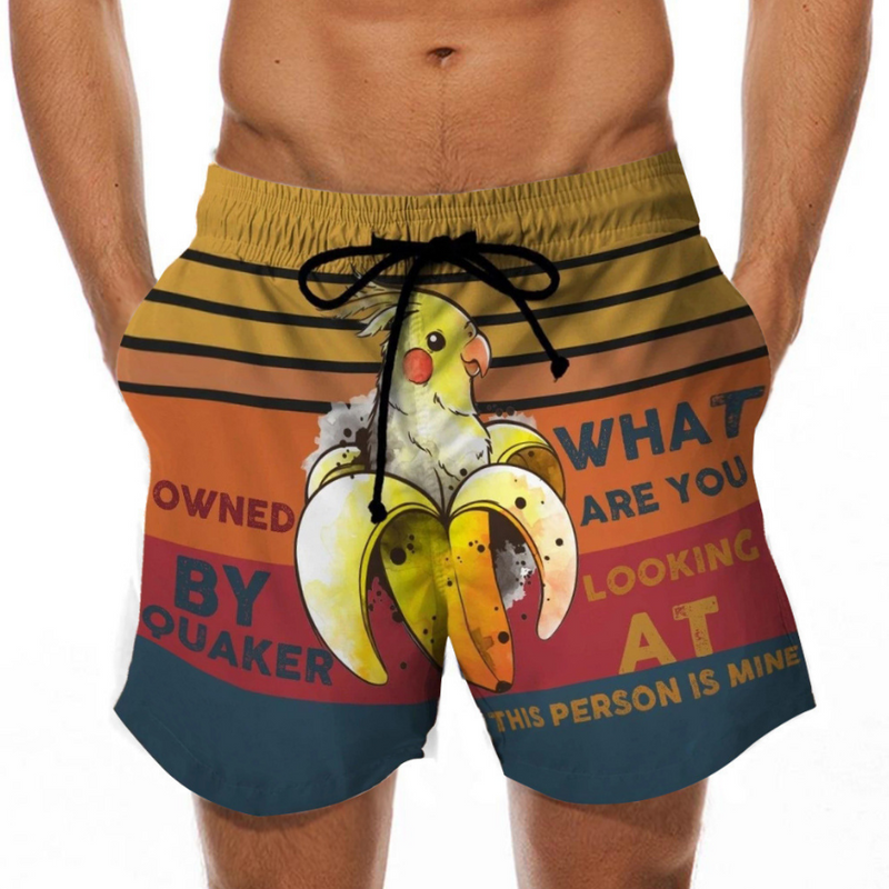 Men's Banana 3D Printed Beach Shorts