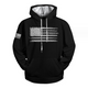 Men's American Flag Print Solid Color Hooded Sweatshirt