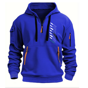 Kapuzenpullover mit amerikanischer Flagge und Armtasche