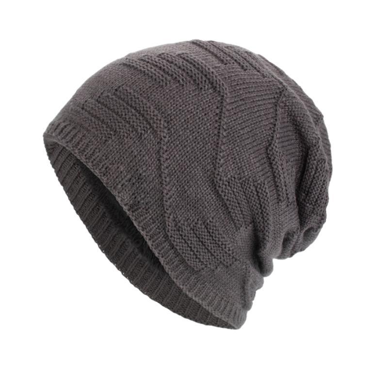Warme Vintage-Strickmütze mit Plüschfutter für Herren