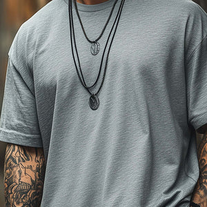 Schlichtes, einfarbiges, kurzärmeliges Herren-T-Shirt