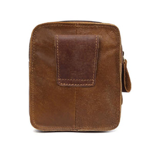 Verschleißfeste Gürteltasche aus Leder für Herren im Freien mit Reißverschluss