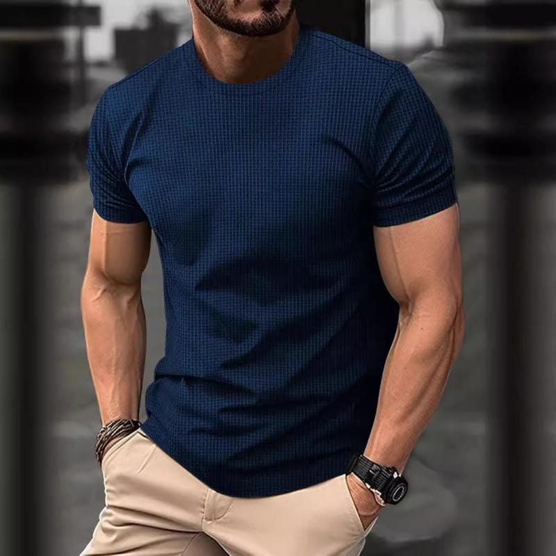 Men's Casual Round Neck Breathable Ice Silk Short-Sleeved T-Shirt