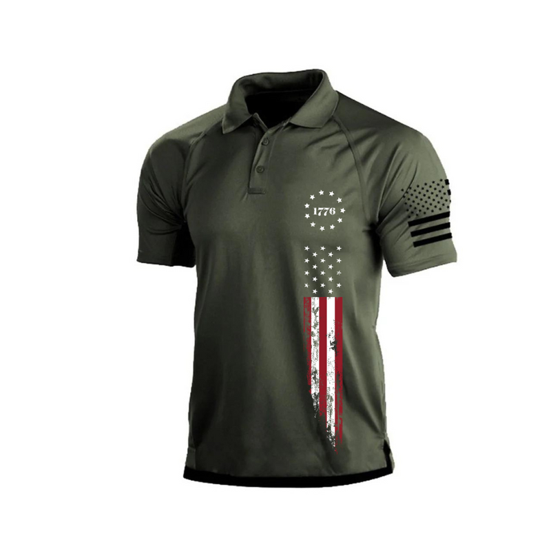 1776  RAGLAN GRAPHIC POLO SHIRT