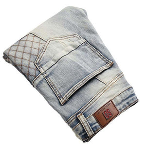 Zerrissene Stretchjeans im Punk-Patchwork-Stil für Herren