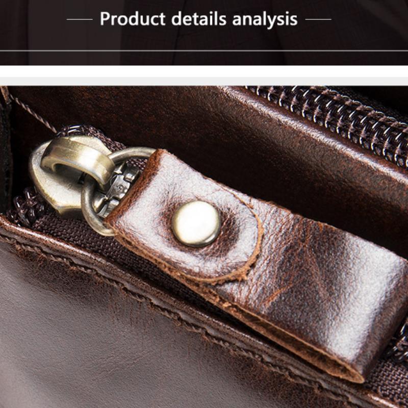Men's Classic Genuine Leather Waist And Messenger Bag