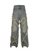 High Street Hip Hop Washed Distressed Jeans