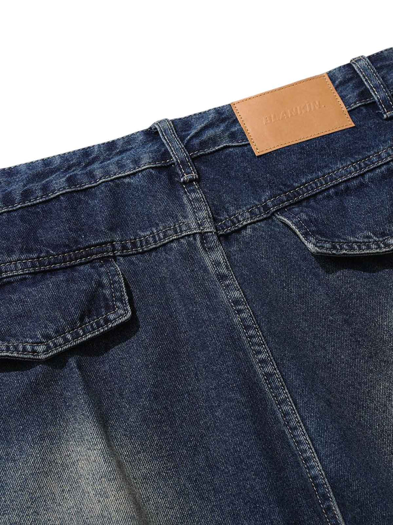 Heavy Washed Workwear Baggy Barrel Jeans