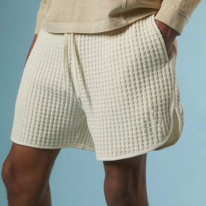 Men's Spring And Summer Fashion Waffle Elastic Waist Casual Shorts