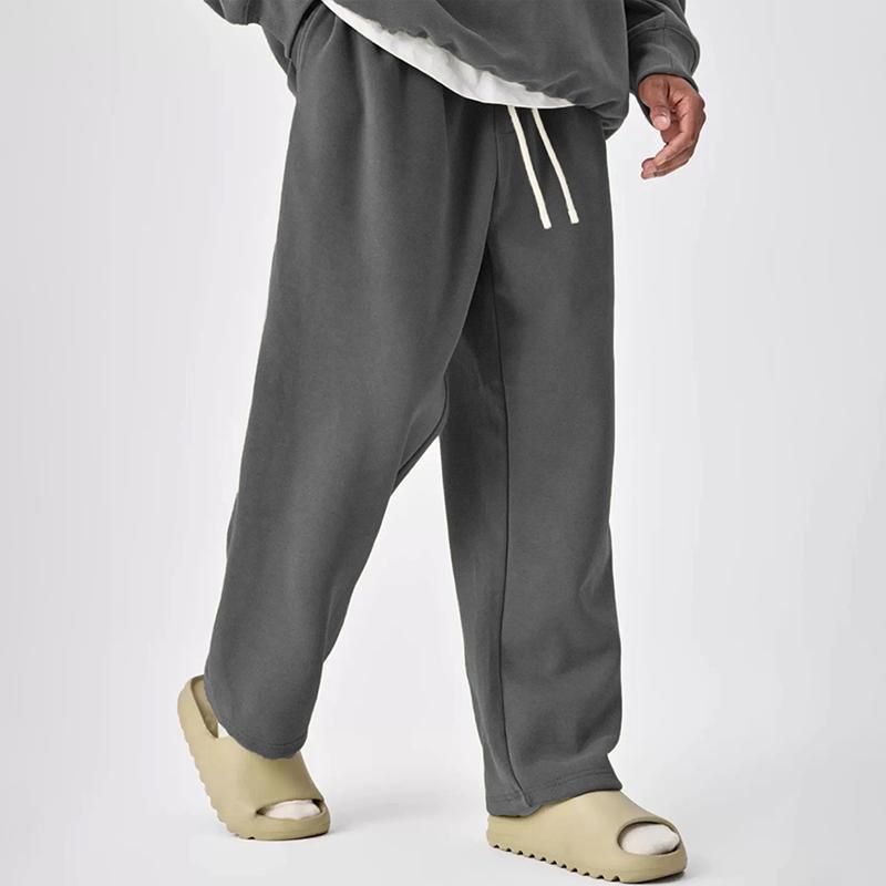 Einfarbige Jogginghose für Herren mit Kordelzug und elastischer Taille und geradem Bein