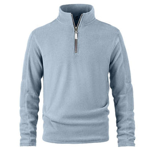 Men's Retro Casual Polar Fleece Solid Color Half Zip Sweatshirt