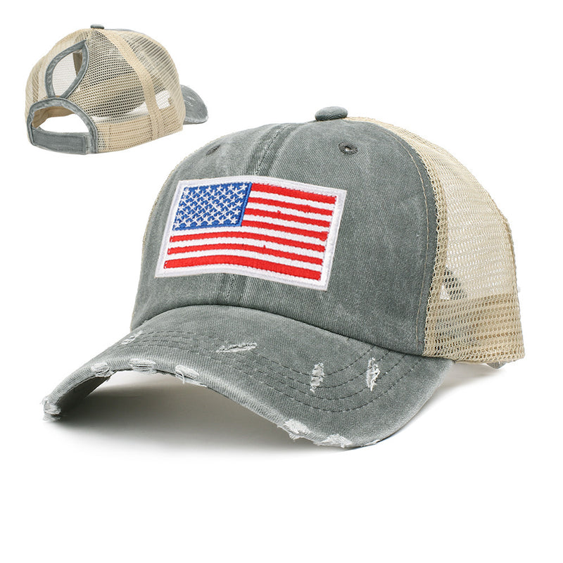 COTTON WASHED INDEPENDENCE DAY FLAG BASEBALL HAT