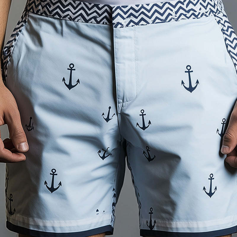 Herren Frühlingsmode Anker Print Sport Casual Shorts