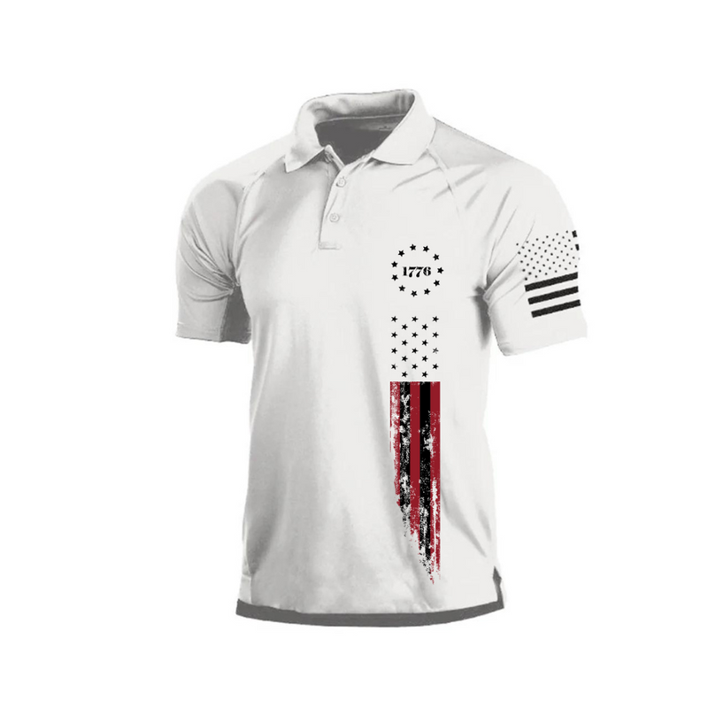 1776  RAGLAN GRAPHIC POLO SHIRT